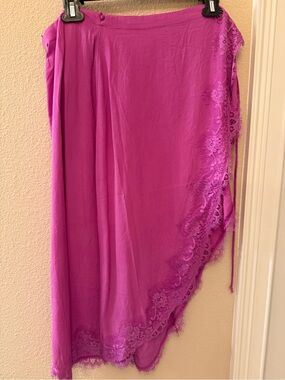 Cleobella Josephine Wrap Skirt in Magenta Small
